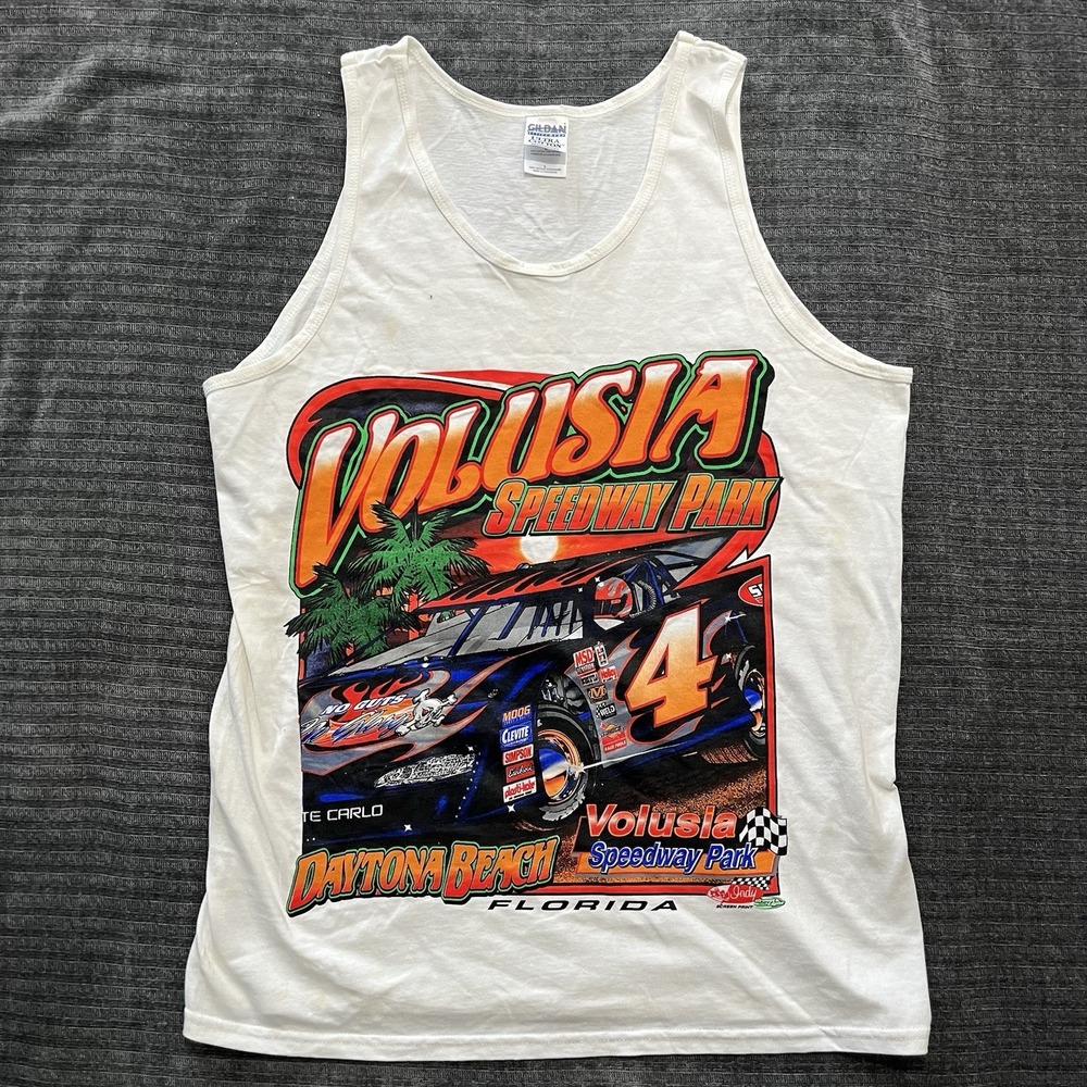 Vintage Volusia Speedway Park Florida Shirt Tank Top Mens LG Daytona Racing VSP